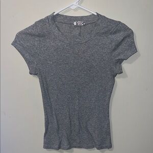 Free People Heather Gray Short Sleeve Tee
